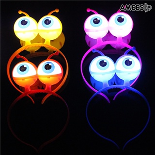 Ameesi Shining Big Eyes Alien ที่คาดผม LED ปาร์ตี้ฮาโลวีนบอลคอนเสิร์ต Headwear Prop