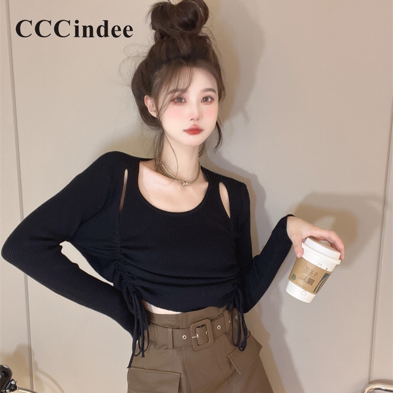 cccindee-ใหม่-เสื้อกันหนาวลําลอง-แขนยาว-คอกลม-เข้ารูป-สีพื้น-แฟชั่นสําหรับสตรี-2023