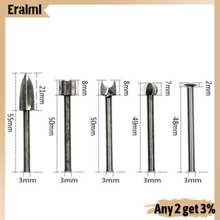 Eralml 5 ชิ้น / เซต สว่านไฟฟ้า แกะสลักไม้ ชุดดอกสว่านมิลลิ่ง เครื่องตัด แกะสลักราก เครื่องมือ