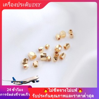 💖เครื่องประดับ diy อุปกรณ์เสริม💖ลูกปัดหกเหลี่ยม ชุบทอง 14k สําหรับทําเครื่องประดับ สร้อยข้อมือ DIY[ลูกปัด/จี้/สร้อยคอ/กําไลข้อมือ/สร้อยข้อมือ/ต่างหู]