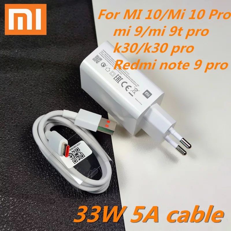 Chargeur mobile charge rapide pour Xiaomi Redmi Note 9S 7 8 9 Pro Max 8T  10X, Mi 10 Lite Pro / 9 SE 9T 8 / A1 A3 A2, Note 10, Mix Max 2 3 2S, Poco  F2