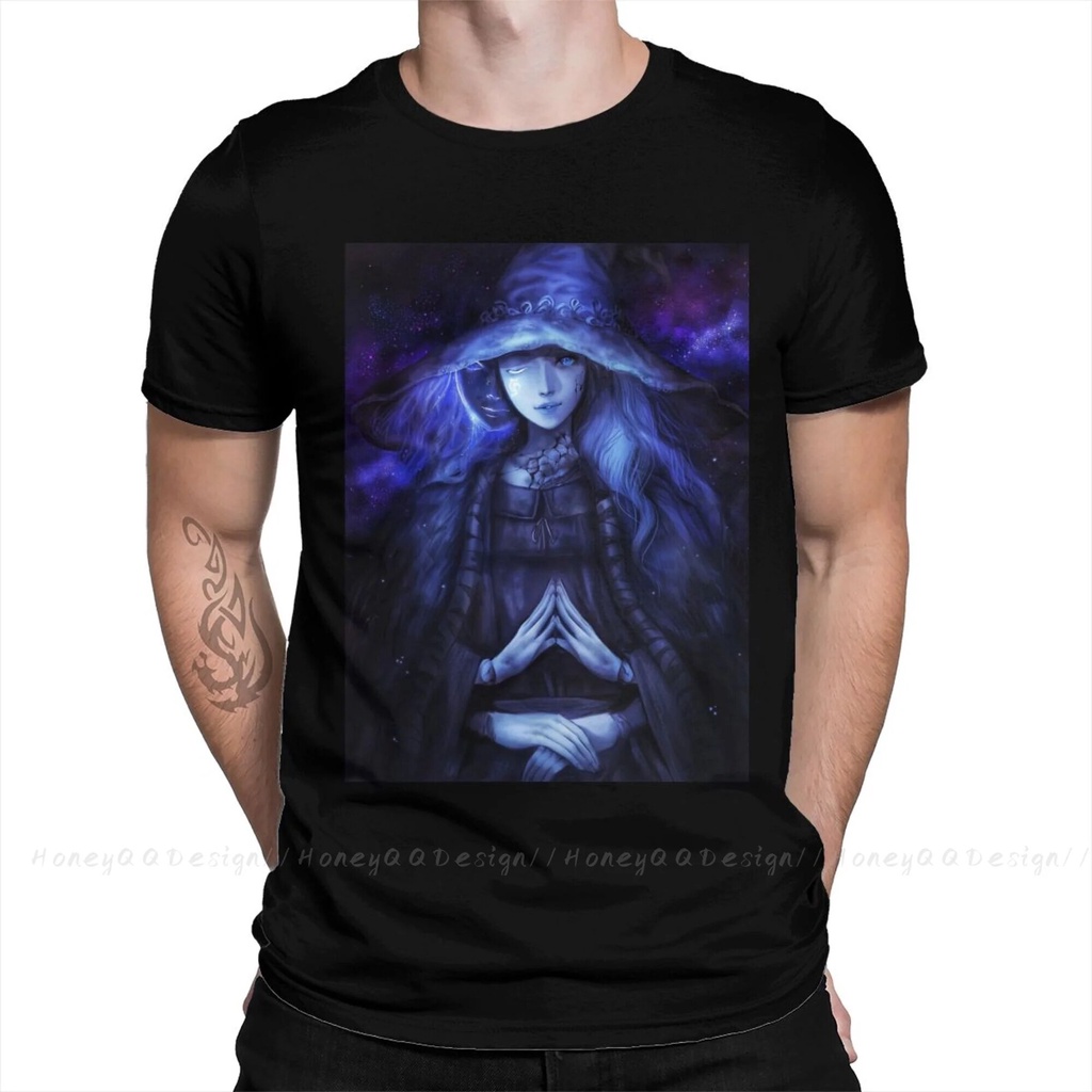 Elden Ring T-Shirt Ranni the Witch คอวีเสื้อยืดผู้ชายเนื้อฝ้ายแท้ ...