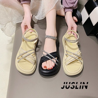 JUSLIN   รองเท้าแตะผู้หญิง ส้นแบน ใส่สบาย สไตล์เกาหลี รองเท้าแฟชั่น 2023 ใหม่  fashion สบาย ทันสมัย Stylish B98G0ID 37Z230910