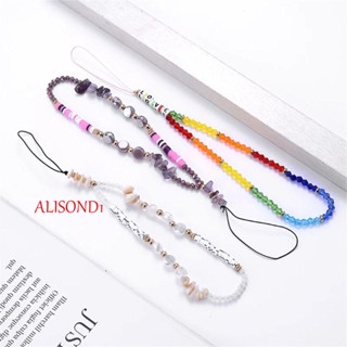 Alisond1 สายคล้องโทรศัพท์มือถือ ประดับลูกปัดกรวด ป้องกันการสูญหาย อุปกรณ์เสริม สําหรับเครื่องประดับ