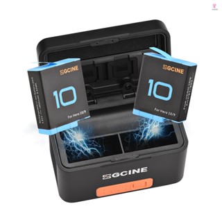 ZGCINE Portable Sports Camera Battery Charger with Fast Charging Case and 2pcs 1800mAh Batteries - Ideal for   11/10/9