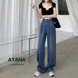 กางเกงยีนส์ขายาวสีน้ำเงินผู้หญิงสไตล์เกาหลีเเฟชั่น