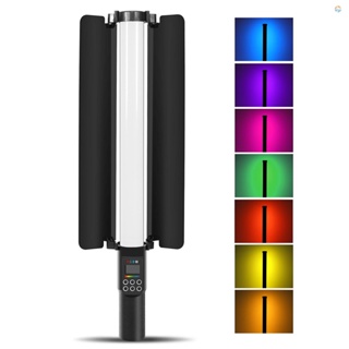 {Fsth} หลอดไฟ RGB LED แบบมือถือ พร้อมบาร์นดอร์ 3000K-6500K หรี่แสงได้ 18 เอฟเฟคไฟในตัว แบตเตอรี่ สําหรับ Vlog ถ่ายทอดสด ถ่ายทอดสด ผลิตภัณฑ์ ถ่ายภาพบุคคล