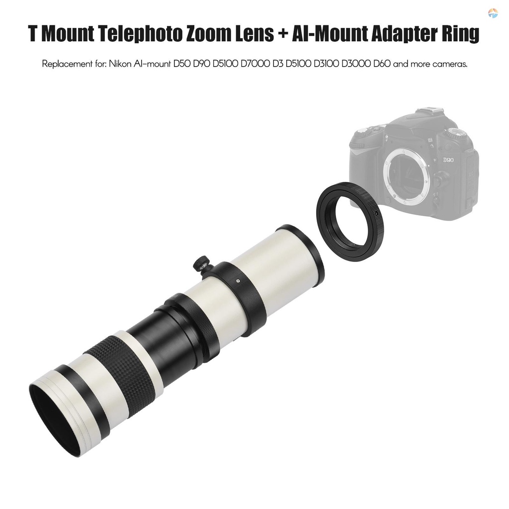 fsth-camera-mf-super-telephoto-zoom-lens-f-8-3-16-420-800mm-t2-mount-with-ai-mount-adapter-ring-universal-1-4-thread-replacement-for-ai-mount-d50-d90-d5100-d7000-d3-d5100-d