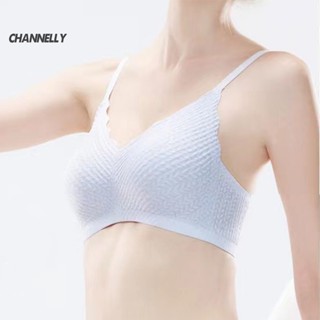 Channelly เสื้อชั้นในดันทรง นุ่มสบาย ระบายอากาศ ไร้ตะเข็บ สําหรับผู้หญิง