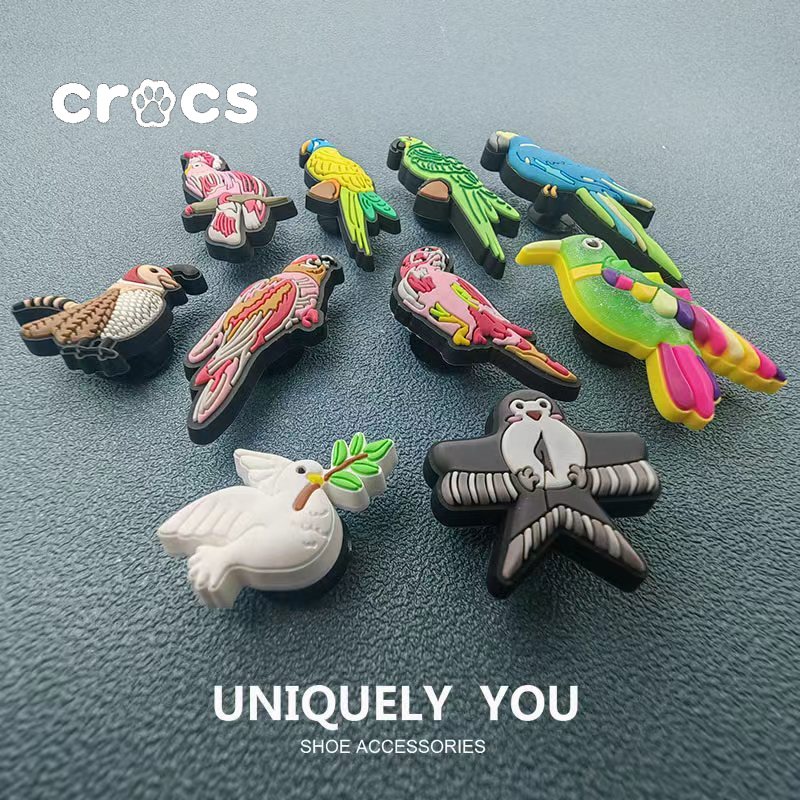 crocs-jibbitz-รองเท้าแตะ-crocs-หัวเข็มขัด-รูปนกนางแอ่น-นกแก้ว-นกพิราบ-นกพิราบสีขาว-ดอกไม้-สัตว์น่ารัก-หัวเข็มขัดตกแต่ง