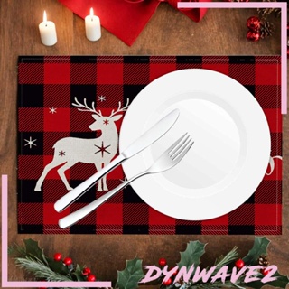 [Dynwave2] แผ่นรองจาน ลายคริสต์มาส สําหรับร้านอาหาร คาเฟ่ ปาร์ตี้ วันหยุด