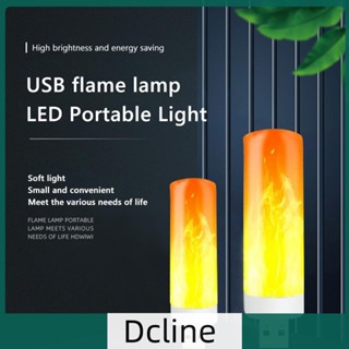 [Dcline.th] โคมไฟ LED รูปเปลวไฟ ชาร์จ USB สําหรับตั้งแคมป์