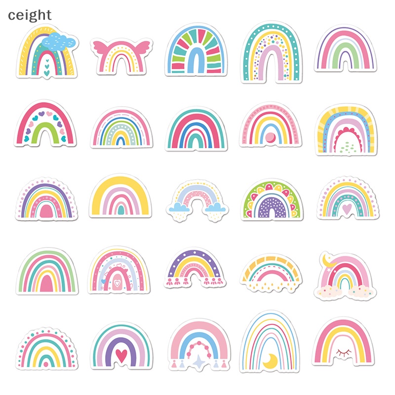 ceight-สติกเกอร์-ลายกราฟฟิตินางเงือก-ปลาทะเล-สําหรับติดตกแต่งโน้ตบุ๊ก-รถจักรยานยนต์-50-ชิ้น