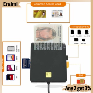 Eralml เครื่องอ่านซิมการ์ด USB สําหรับการ์ดธนาคาร IC ID SD TF MMC Micro SD