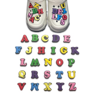ตัวเลขการ์ตูน Croc อุปกรณ์เสริมตัวอักษร Jibbitz Charm ตัวอักษร Jibbits สําหรับ Croc Pins ตัวอักษรสี Jibits Crocks สําหรับเด็ก ตกแต่งหัวเข็มขัดรองเท้า