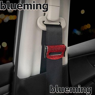 Blueming2 หัวเข็มขัดนิรภัยรถยนต์ กันลื่น ปรับได้ ประดับเพชรแวววาว 2 ชิ้น