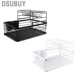 Dsubuy Shelf Simple Iron Double Layer  Bowl Drain Rack for Kitchren