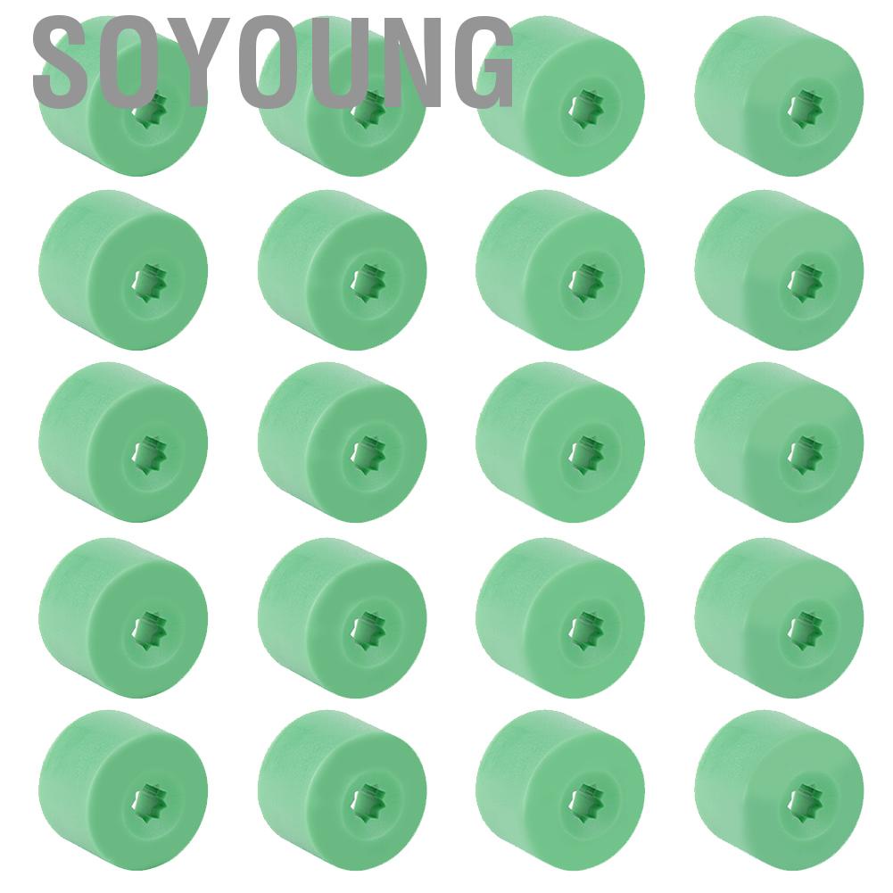Soyoung 20 Pcs Wheel Nut Cover Green ABS Hub Screw Protective 30mm