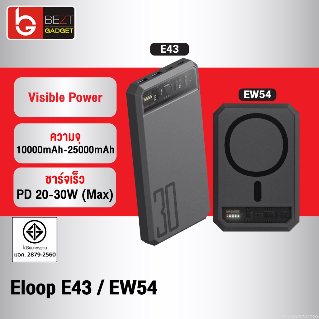 แพ็คส่ง-1-วัน-orsen-by-eloop-ew54-e43-10000mah-25000mah-แบตสำรอง-ไร้สาย-powerbank-พาวเวอร์แบงค์-ชาร์จเร็ว