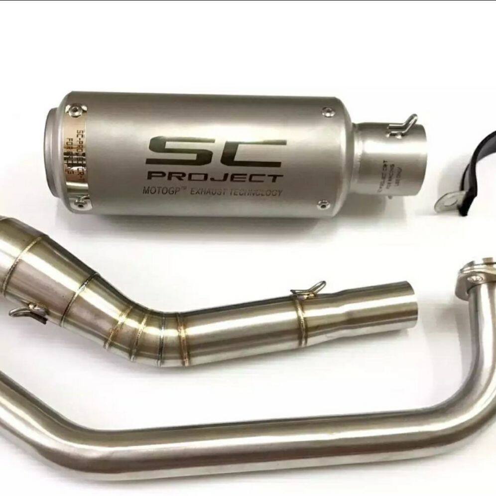 คอท่อฟูล สำหรับ Yamaha New R15/MT15/XSR155 ปี 2017-2019 + ปลายท่อ SC ...