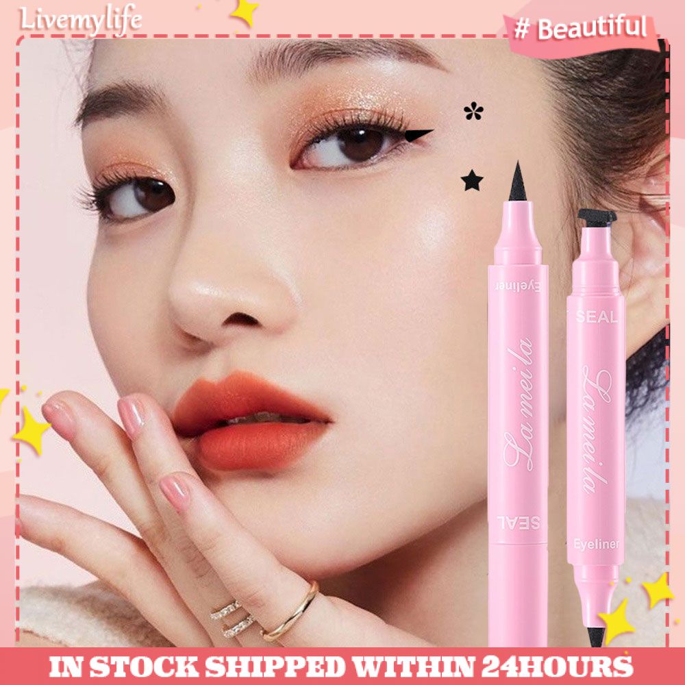 ♥ 2 In1 LAMEILA Liquid Eyeliner พร้อมแสตมป์กันน้ำ Fast แห้ง Black Eye ...