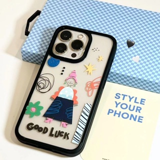 Graffiti Fashionable Girl Phone Case for Iphone 13promax 11 Acrylic 12/14 Soft 8Plus BTCD