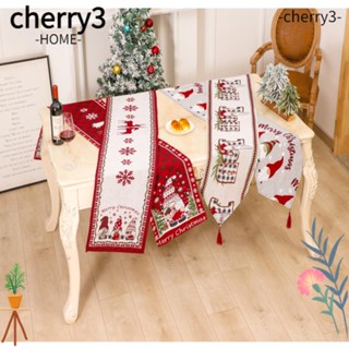 Cherry3 ผ้าปูโต๊ะ ลายกวางเอลก์น้อย ไร้หน้า สําหรับตกแต่งบ้าน คริสต์มาส