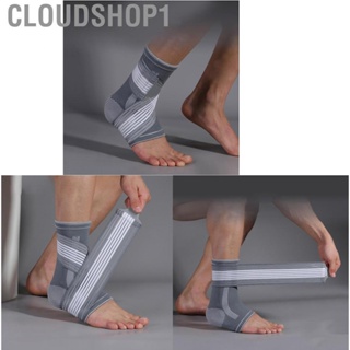 Cloudshop1 2Pcs Ankle Support Sleeves Nylon Silicone Gray Sports Bandage Brace for Running Fitness