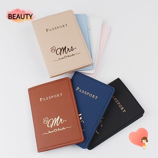 Beauty กระเป๋าใส่หนังสือเดินทาง บัตรเครดิต หนัง PU กันน้ํา แบบพกพา