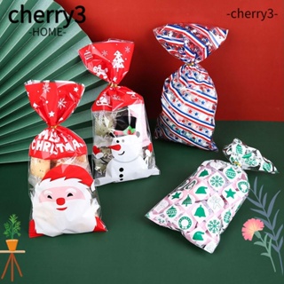 Cherry3 ถุงขนม ลายซานตาคลอส คริสต์มาส ของขวัญ สําหรับงานแต่งงาน ปาร์ตี้ 50 ชิ้น