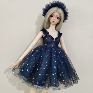 (ขายเฉพาะเสื้อผ้า) Bjd เสื้อผ้าตุ๊กตา (สามารถปรับแต่งขนาดได้) Headwear + ชุดเดรส