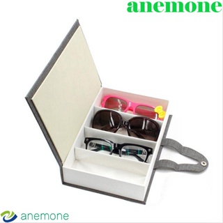 Anemone กล่องเก็บแว่นตาอ่านหนังสือ ทรงหนังสือ 4 ช่อง แฟชั่นเรียบง่าย