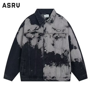 Asrv เสื้อแจ็กเก็ตยีน คอปก ทรงหลวม สไตล์ฮิปฮอป แฟชั่นฤดูใบไม้ร่วง สําหรับผู้ชาย และผู้หญิง