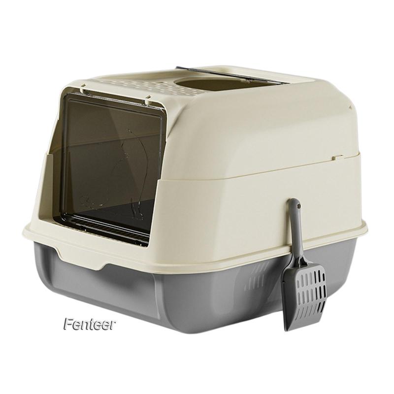 fenteer-ห้องน้ําแมว-แบบมีฮู้ด-ขนาดใหญ่-สําหรับแมว-ขนาดเล็ก-และกลาง