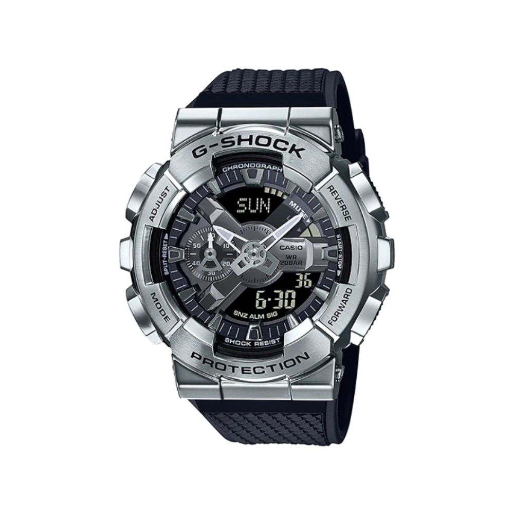 casio-นาฬิกาข้อมือผู้ชาย-g-shock-mid-tier-รุ่น-gm-110-1adr-วัสดุเรซิ่น-สีเงิน