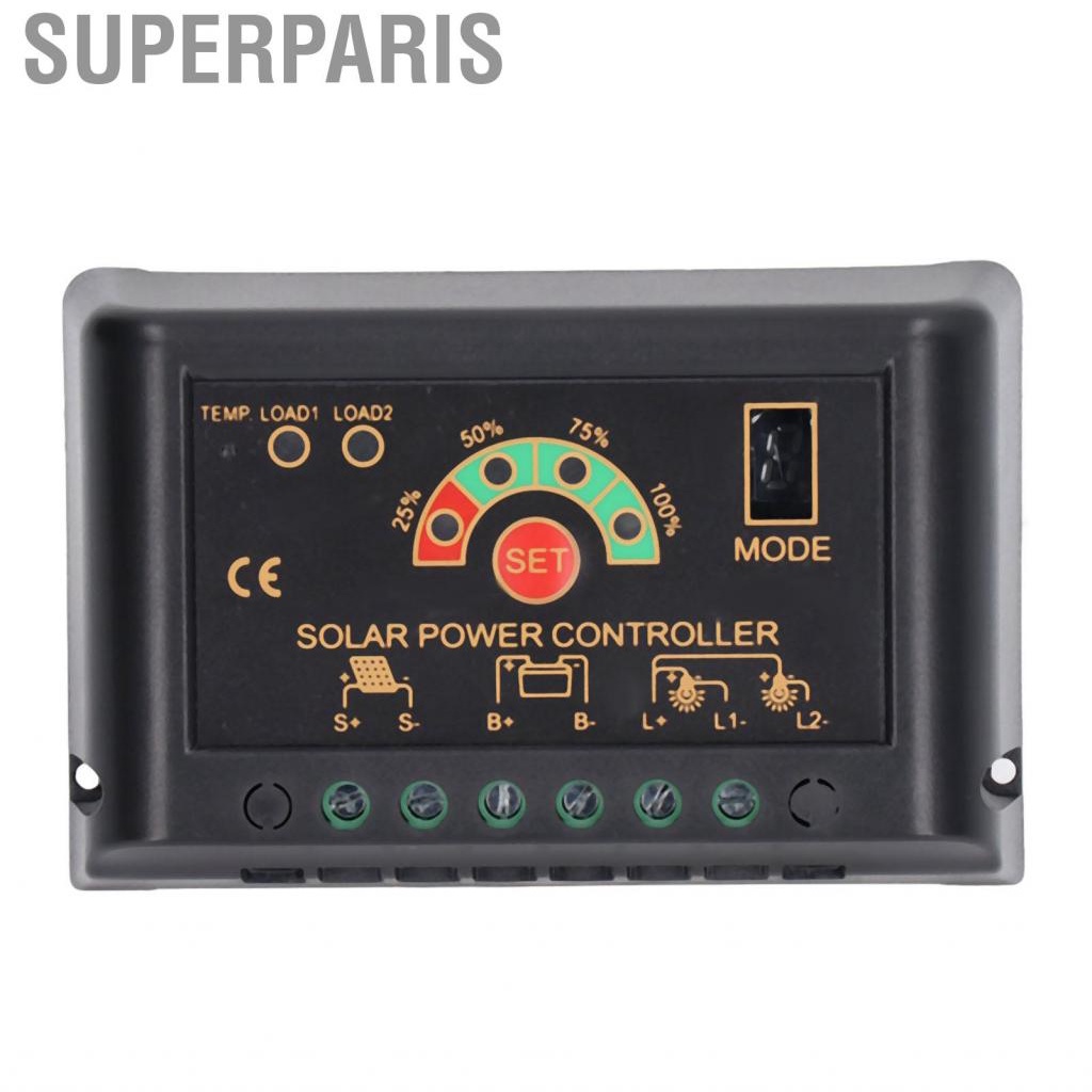 Superparis Solar Charge Controller 15A Panel Charging Regulator For ...