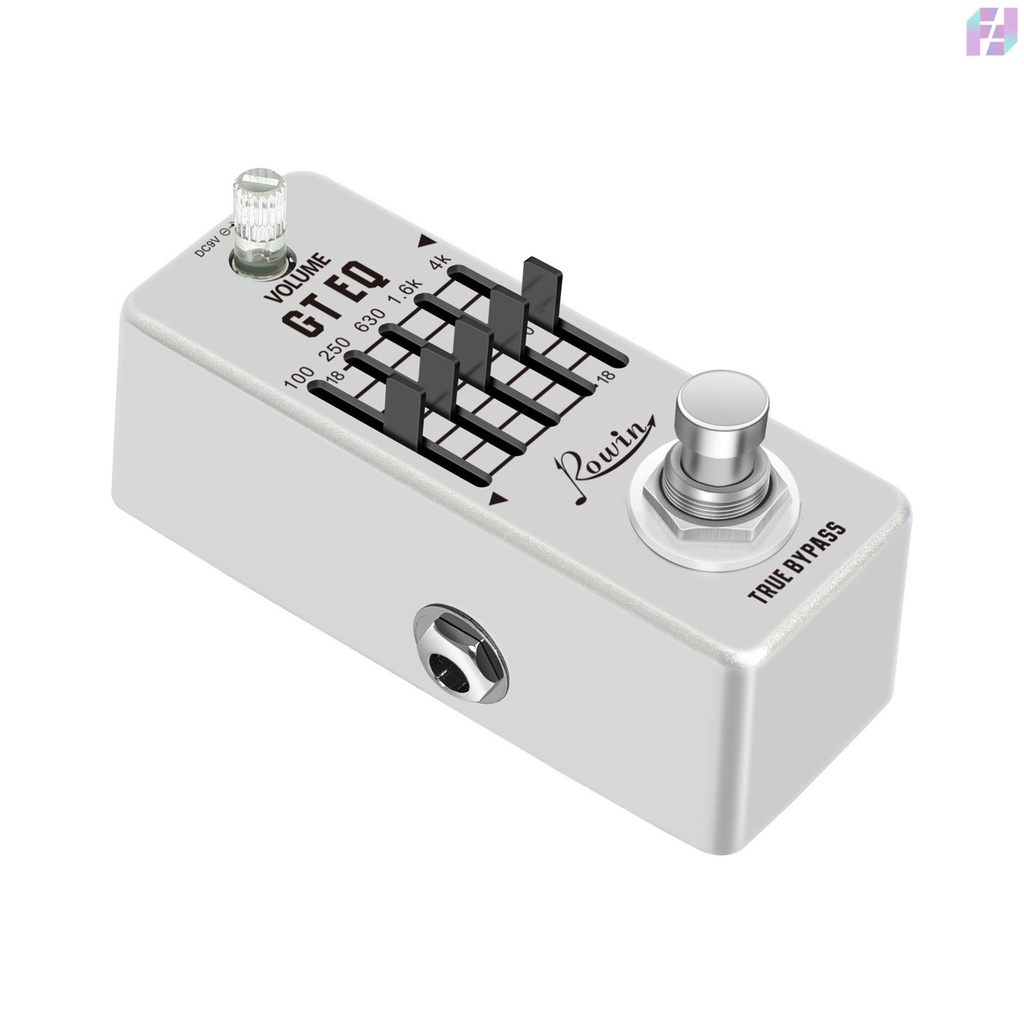 Rowin 5Band EQ Pedal Electric Guitar Equalizer True Bypass Metal Shell