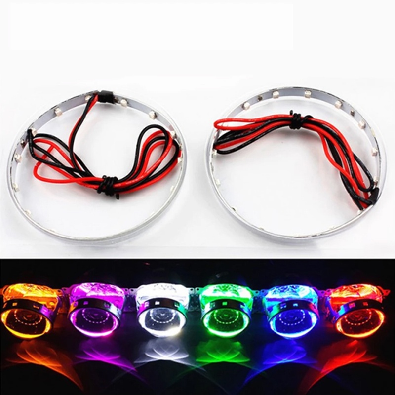 ยี่ห้อใหม่ DIY Devil Eyes LED Halo แหวนชุด 3.0 นิ้วโปรเจคเตอร์ไฟหน้ารถ ...