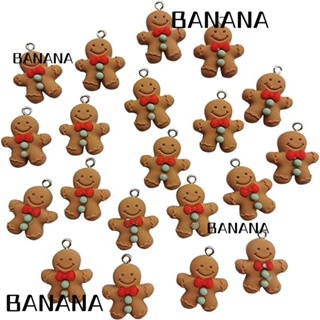 Banana1 จี้เรซิ่น รูปมนุษย์ขนมปังขิง ธีมคริสต์มาส 1 นิ้ว สําหรับตกแต่งสร้อยคอ ต่างหู 30 ชิ้น