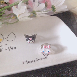 แหวนเรซิ่น แบบเปิด ลายการ์ตูนอนิเมะ Kuromi Cinnamoroll เหมาะกับของขวัญวันเกิด สําหรับเด็กนักเรียน
