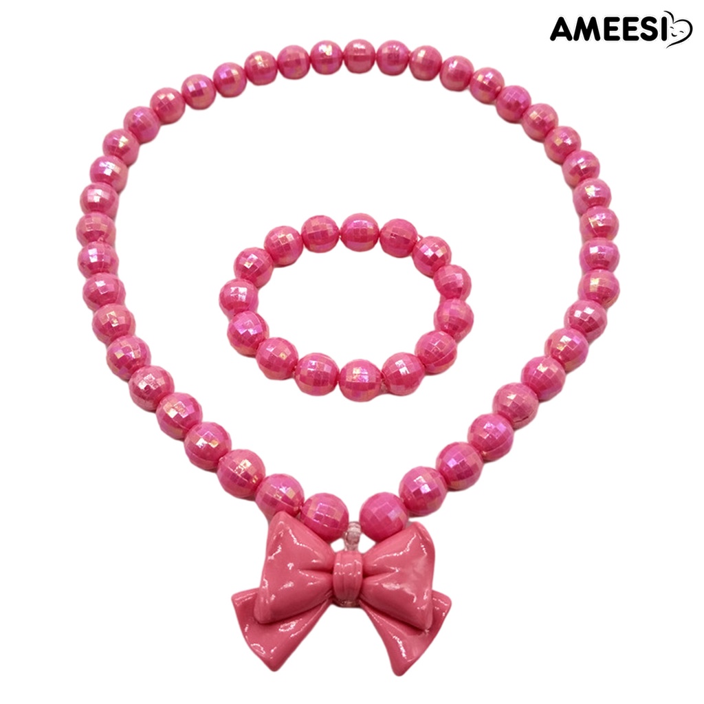 ameesi-ชุดสร้อยคอ-สร้อยข้อมือ-ประดับโบว์น่ารัก-สีแคนดี้-เป็นมิตรกับสิ่งแวดล้อม-สําหรับเด็กผู้หญิง-1-ชุด