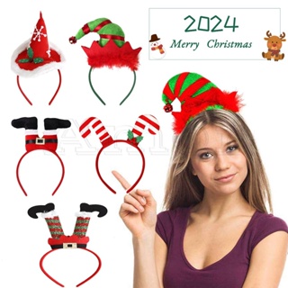 ที่คาดผม รูปหมวกซานตาคลอส คริสต์มาส 2024 Merry Christmsa น่ารัก เครื่องประดับ สําหรับปาร์ตี้คริสต์มาส
