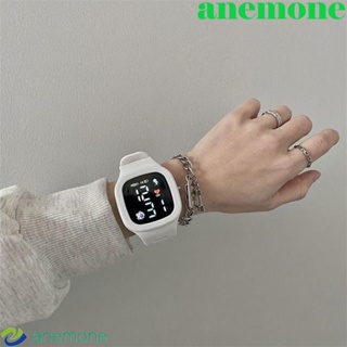 Anemone นาฬิกาข้อมือสมาร์ทวอทช์ สายซิลิโคน ทรงสี่เหลี่ยม สีแคนดี้ หรูหรา สําหรับผู้ชาย
