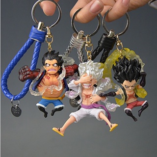 Fash ONE PIECE พวงกุญแจ จี้ตุ๊กตาฟิกเกอร์ PVC อนิเมะ Luffy Zoro Sanji สําหรับห้อยกระเป๋า