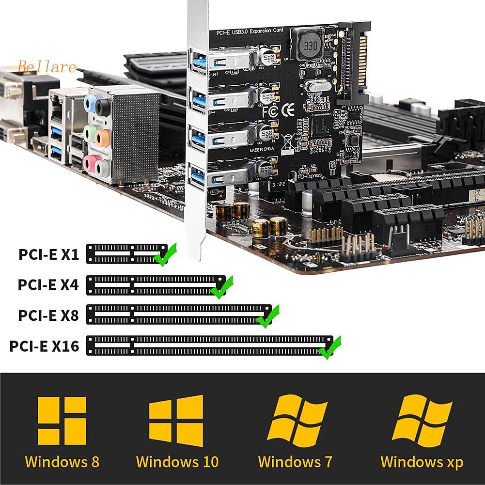 อะแดปเตอร์การ์ดไรเซอร์แปลง-usb-3-0-pci-express-pci-e-เป็น-usb-3-0-4-พอร์ต-5-gbps-bellare-th