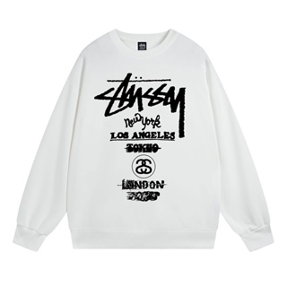 Stussy - ใหม่! เสื้อกันหนาว คอกลม พิมพ์ลายทัวร์โลก แฟชั่นสําหรับผู้ชาย และผู้หญิง