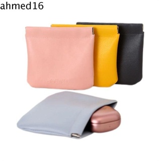 Ahmed กระเป๋าหนัง PU แบบผูกเชือกอัตโนมัติ สําหรับใส่สายชาร์จ หูฟัง