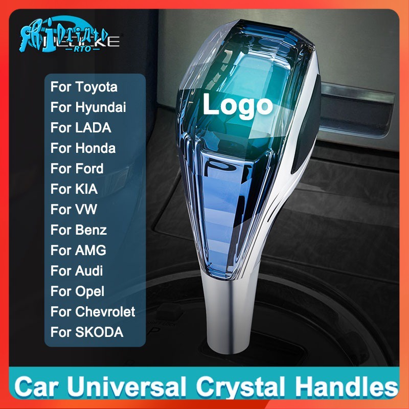 Rtot มือจับคันเกียร์คริสตัล พร้อมไฟ LED สําหรับ Audi KIA Toyota Ford VW ...