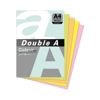 Double A กระดาษการ์ดสี หนา 120 แกรม คละสี จำนวน 50 แผ่น