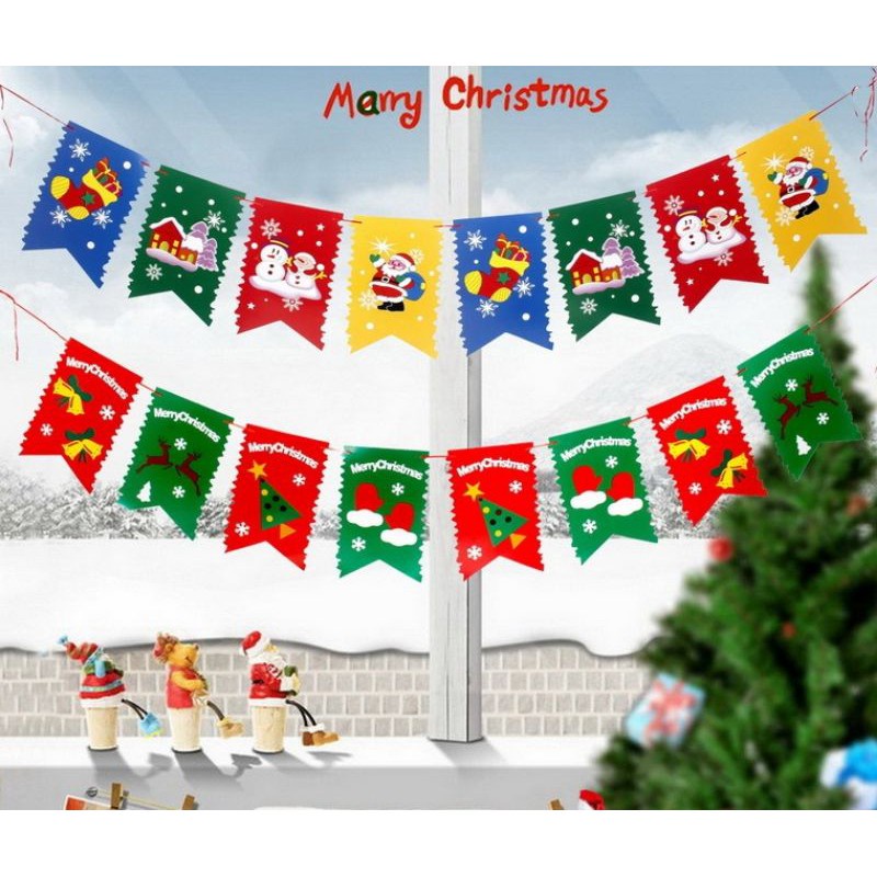 ร้านไทย-ธงตกแต่งเทศกาลวันคริสมาสต์-ธงmerrychristmas-ลายchristmas-ใช้ตกแต่ง